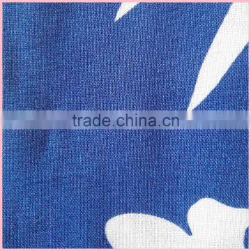 white background blue print cotton fabric