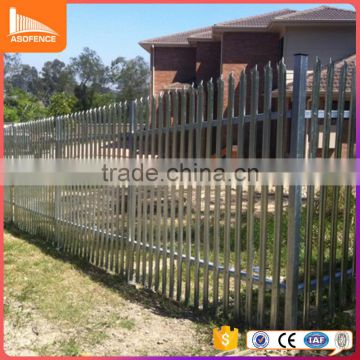 2016 best selling product angle iron rail style palisade fencing installation on level or sloping sites