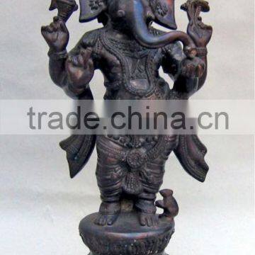 Standing Ganesh Brass Statue/ Religious Statues, Hindu Statues, Indian Statues, Decoration Statues