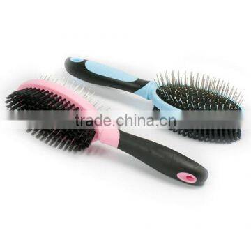 Professional Double Sided Pin & Bristle Brush for Dogs & Cats by Pets Grooming Comb Cleans Peets Shedding Dirt for Short Medium