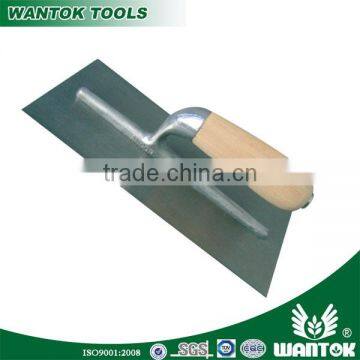 Wood grip plastering trowel with aluminium base