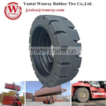 Solid Forklift tire 18.00-25 for container handling equipment on seaport