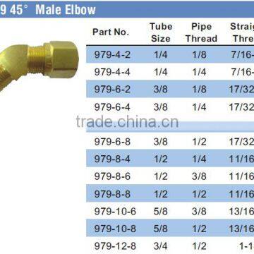 979 45 Male Elbow,Air Brake Fittings for Nylon Tube,Brass Valve photo-5