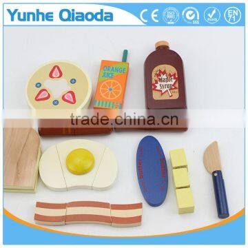 Fun durable wooden food set for years of play wooden breakfast set Solid Wood Version