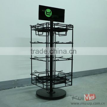 4-side solid metal rotating business card display rack