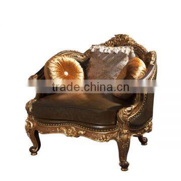 Vintage Living Room Leather Sofas, Exquisite Hand Painting Sectional Sofa Set, Classic Wood Carving Living Rroom Furniture Set photo-4