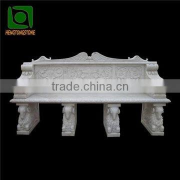 White Marble Decorative Outdoor Bench