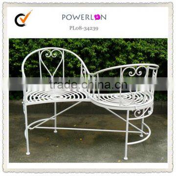 Metal White Garden Love Seat