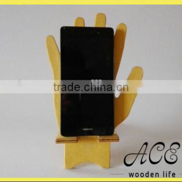 Wooden phone stand hand