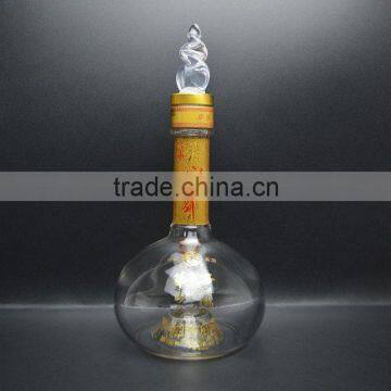 Hot Sale Light Bulb Shape Clear Glass Bottle for Liquor