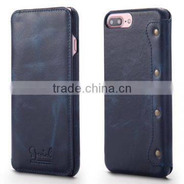 2017 5.5 Inch Universal Cowhide Flip Leather Phone Case For iPhone 7 Plus/6 Plus