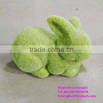 H080616 factory make green grass rabbit small plastic rabbits decorative easter rabbits