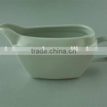 Cheap Square Ceramic Novelty Personalized Gravy Boat With Saucer photo-2