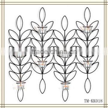 Leaf design wrought iron wall sconces