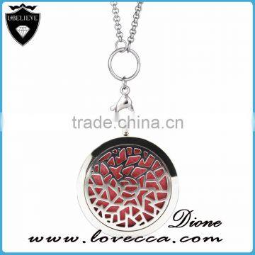 High quality stainless steel necklace aromatherapy oil diffuser locket pendant