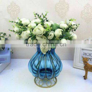 Wrought Iron Flower Glass and Metal Vases Factory Wholesale Home Decorative Crafts Antique photo-6