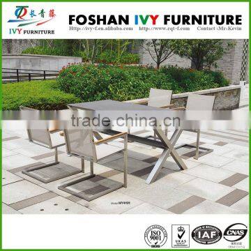 Fashionable stainless steel dining table and chair sets