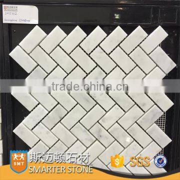 23x48mm carrara white herringbone pattern tile for bathroom