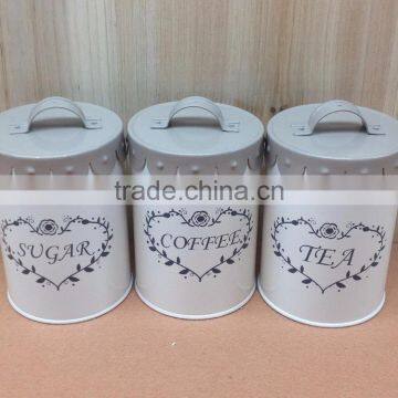 New Stylish Airtight Metal Tin Tea Coffee Sugar Canister Storage Bin With Flower Lid photo-2
