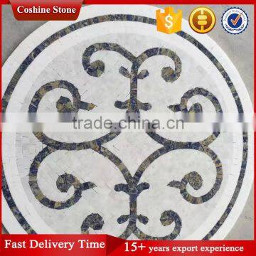 Round shaped natural stone carrara white marble mosaic pattern