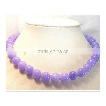 12mm round lavender jade necklace