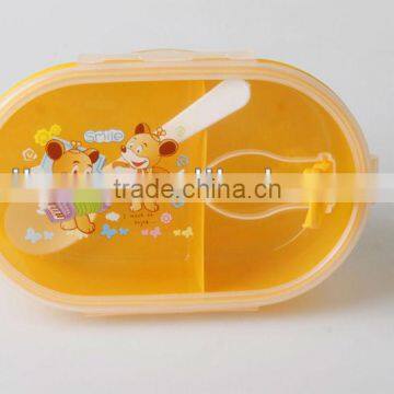 BPA Free Plastic 2 Compartment Lunch Box With Spoon photo-3