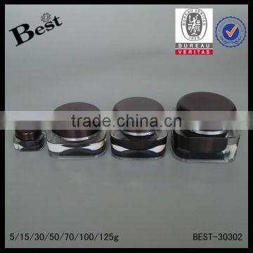 Unique Specail Square Shape 5ml 15ml 30ml 50ml Acrylic Cosmetic Cream Jar Empty Double Wall Plastic Cream Container photo-5