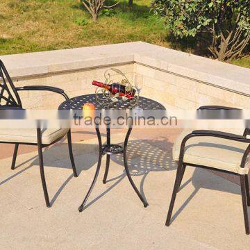 Bronze cast Aluminum garden metal bistro set metallic table and chair for relax in garden for hot sale