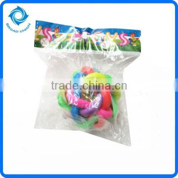 Plastic Toy Ball With Ring Chew Toy Rainbow Ball