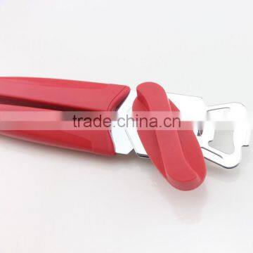 Red Plastic Handle Easy to Grip Can Opener Includes Bottle Cap Opener and Can Tab Lifter photo-4