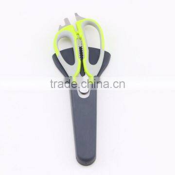 Green Handle Stainless Steel Blade Magnetic Kitchen Scissors With Cover photo-5
