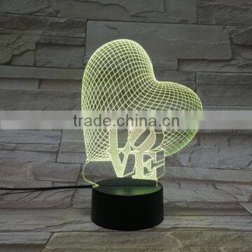 New Wedding Party LED 3D Night Light 7-Color Table Lamp Xmas Gift photo-2