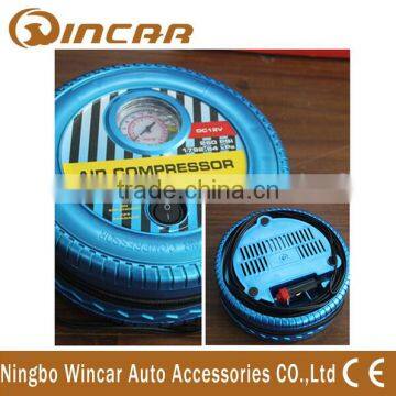 Round 12V 260PSI Mini Air Compressor With Pressure Gauge photo-2