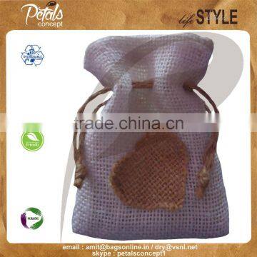 Jute Drawstring Pouches With Natural Colour Jute Made Design Embossed photo-5