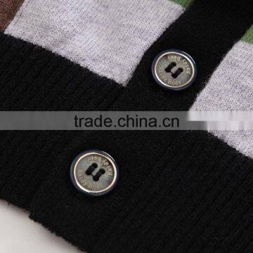 100% Fine Wool Men's Knitwear Cardigan With Check Pattern photo-4