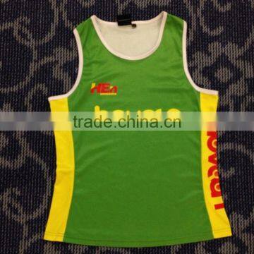 Hongen apparel Customised Printing Sublimation Running Singlets