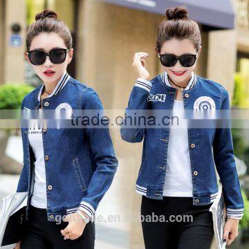 Wholesale long sleeves jeans women denim spring jacket for women