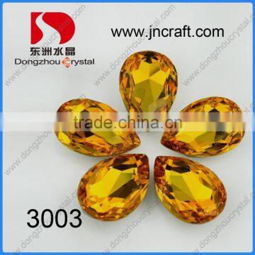 DZ-3003 Light Topaz and AB Pear Drop Fancy Stone With Claw photo-3