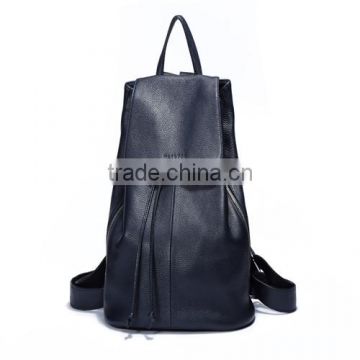 wholesale black color womens genuine leather backpack