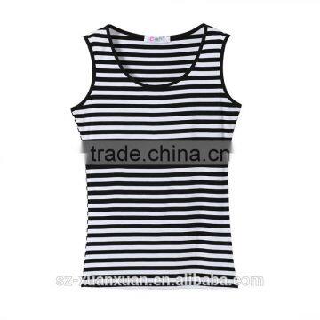 Plain Stripe Ladies Tank Tops 2017 Women T-shirt photo-5