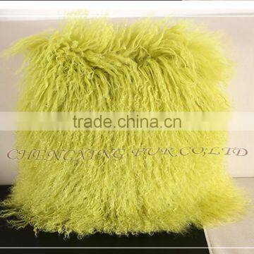 CX-D-04G New Fashion Genuine Mongolian Sheep Fur Latest Design Cushion Cover photo-4