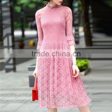 Maxnegio Topshop Pleated Lace Maxi Causal Dress photo-2