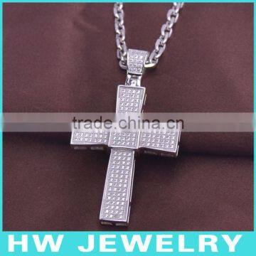 HWMCP1298 micro pave setting israel cross pendant