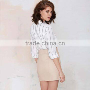 MGOO 2016 Fashion Design Custom Slinky Skirt For Women Work Office High Waist Zip Up Skirts 15144A552 photo-4