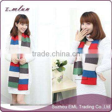 Wholesale patchwork knit scarf/knit fabric scarf/knitted scarf