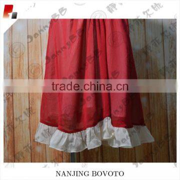 Red Stripe Chiffon Fabric Fully Lined Little Girl Dress photo-6