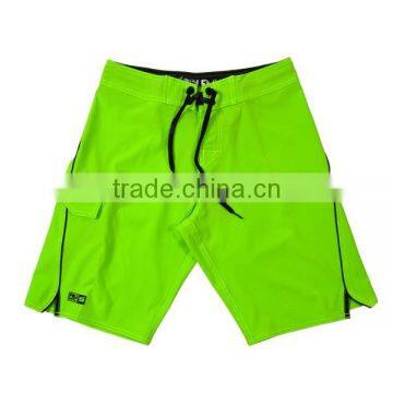 2018 Fluorescent Green Solid Color Spendex Boardshorts photo-2