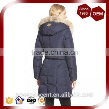 European Style Customized Color Fur Trim Hooded Long Padding Quilting Coat For Women photo-2