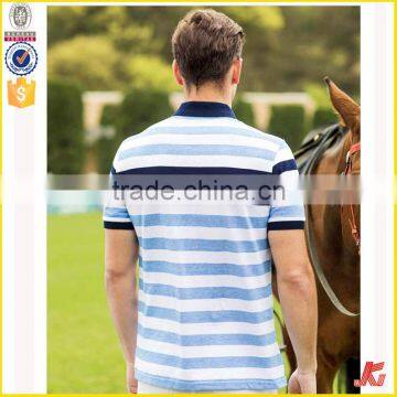 High Quality Latest White And Green Stripe Polo Shirts Pattern For Men 100% Cotton photo-2