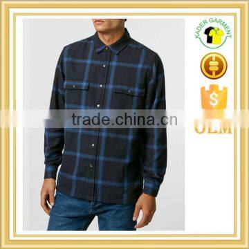 Wholesale custom long sleeve fashion plaid man shirt